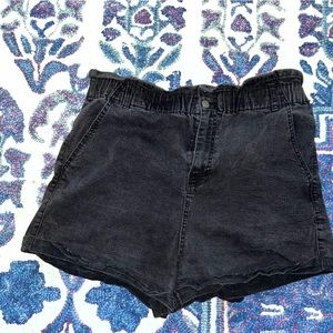 Black jean shorts